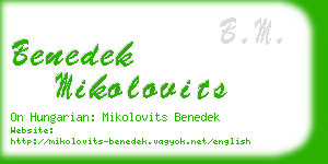 benedek mikolovits business card